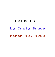 Potholes I